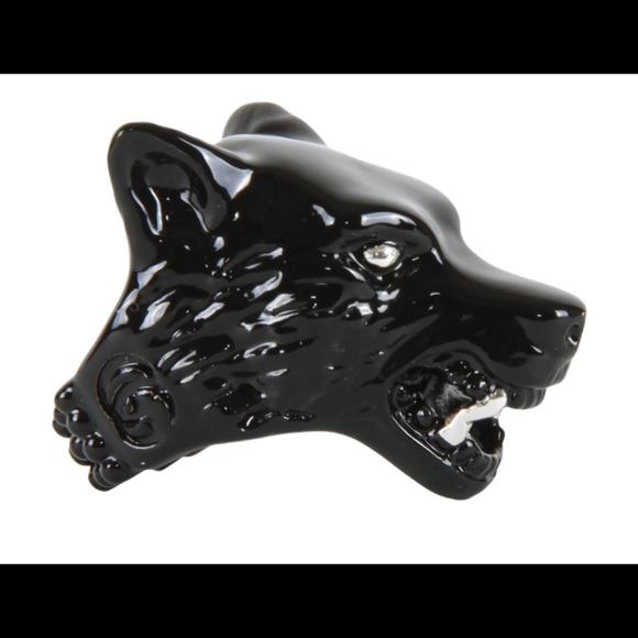 Gucci anger forest wolf black enamel sterling 925